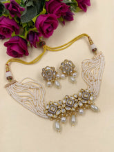 Modern Look Victorian Polki And Pearls Choker Necklace Set